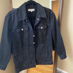 Madewell | oversized black denim jacket